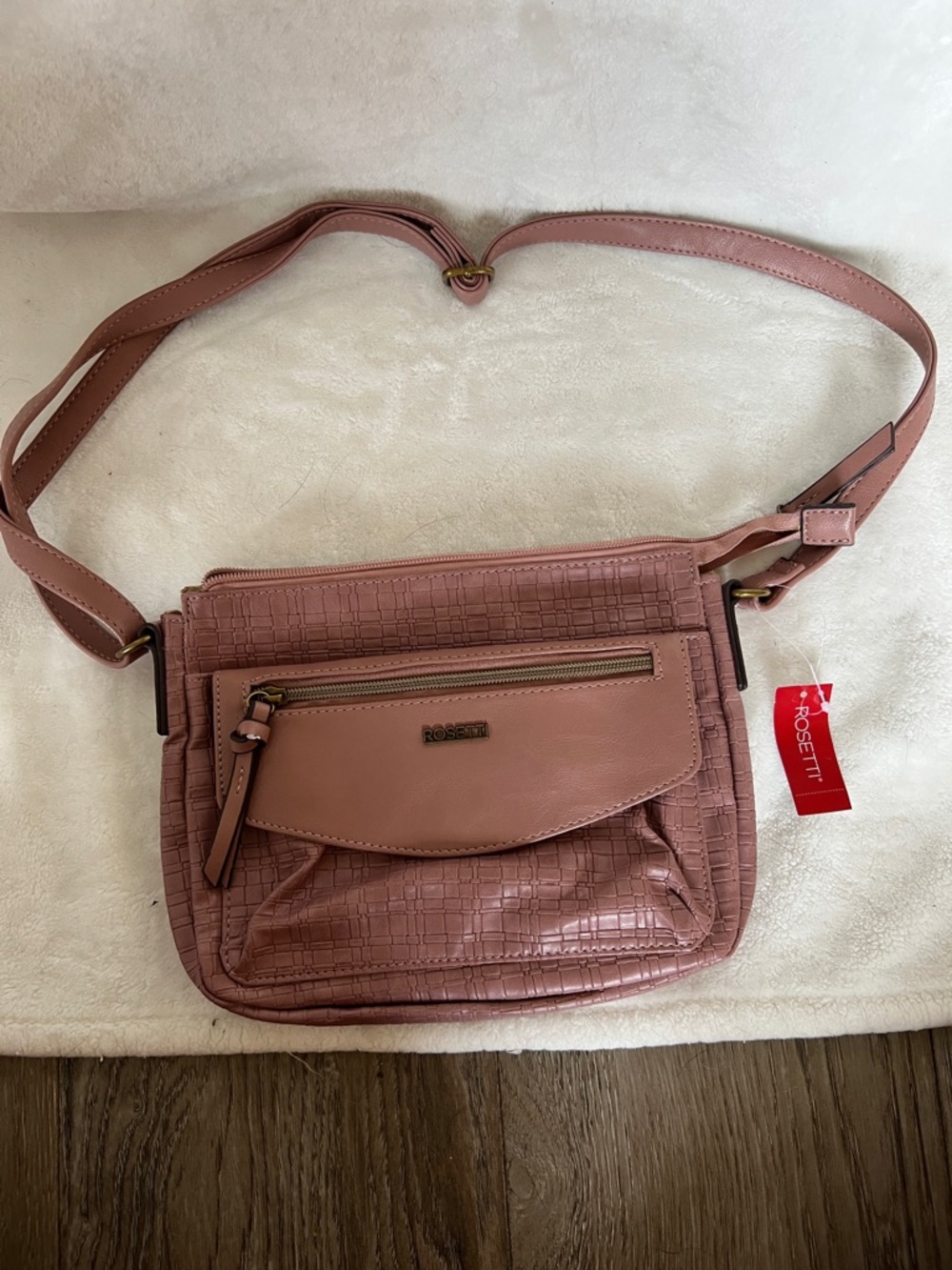 Rosetti Mauve Textured Crossbody Bag